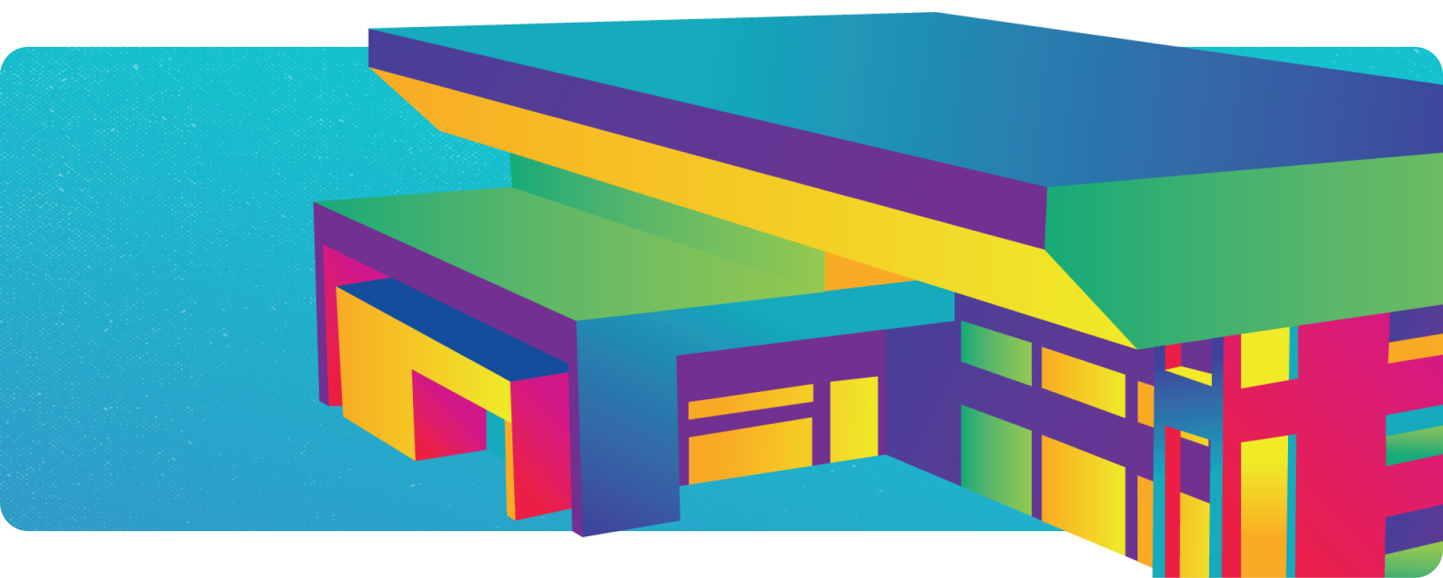 Stylized illustration of the downtown library